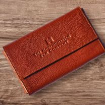 3 X Pen Tan Leather Flap Case