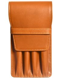 Aston Leather Four Pen Tan Leather Case