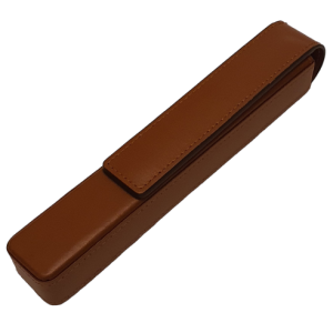 Orom Burgundy Square Leather 1 Pen Case