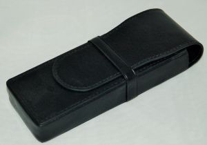 Aston Leather American Style 3 Pen Box Black