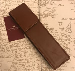 Single Tan leather Pen case