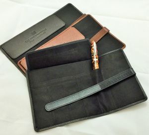 3 X  Leather 5 X Pen Rolls by The Northumbrian Pen Co
