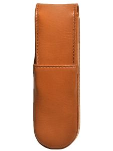 Aston Leather Italian Style 2 Pen Box Tan