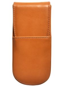 Aston Leather Italian Style 3 Pen Box Tan